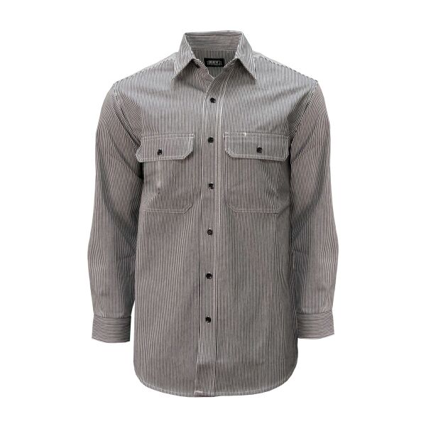 Key Hickory Stripe Long Sleeve Button Front Logger Shirt 575 Hickory Stripe Long Sleeve Button Front Logger Shirt Thumbnail